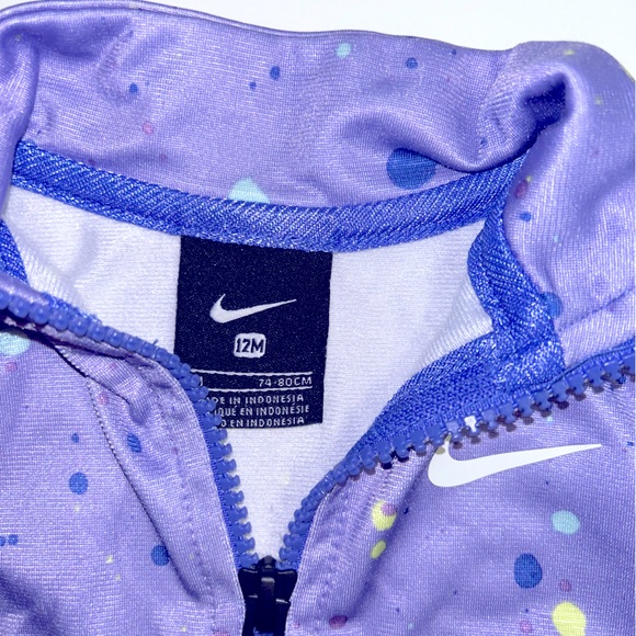 Baby girl Nike warm up set. Pink/purple pebble pattern. Size 12m - Picture 3 of 6